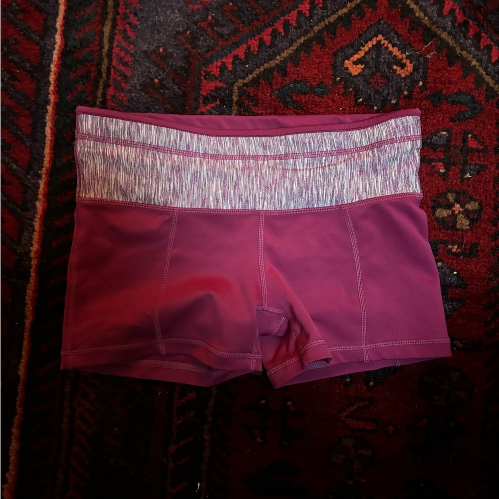 Prana Women's Magenta Athletic Shorts with Heathered Waistband